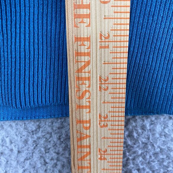 Minimalist Sweater Knit M Cottagecore Dainty Pointelle Blue SS 100% Cotton - Picture 7 of 14